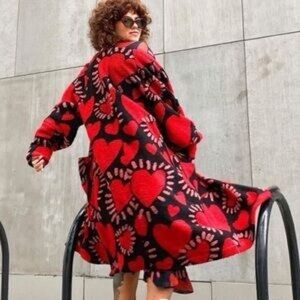 Farm Rio Hearts Midi Cardigan Coat